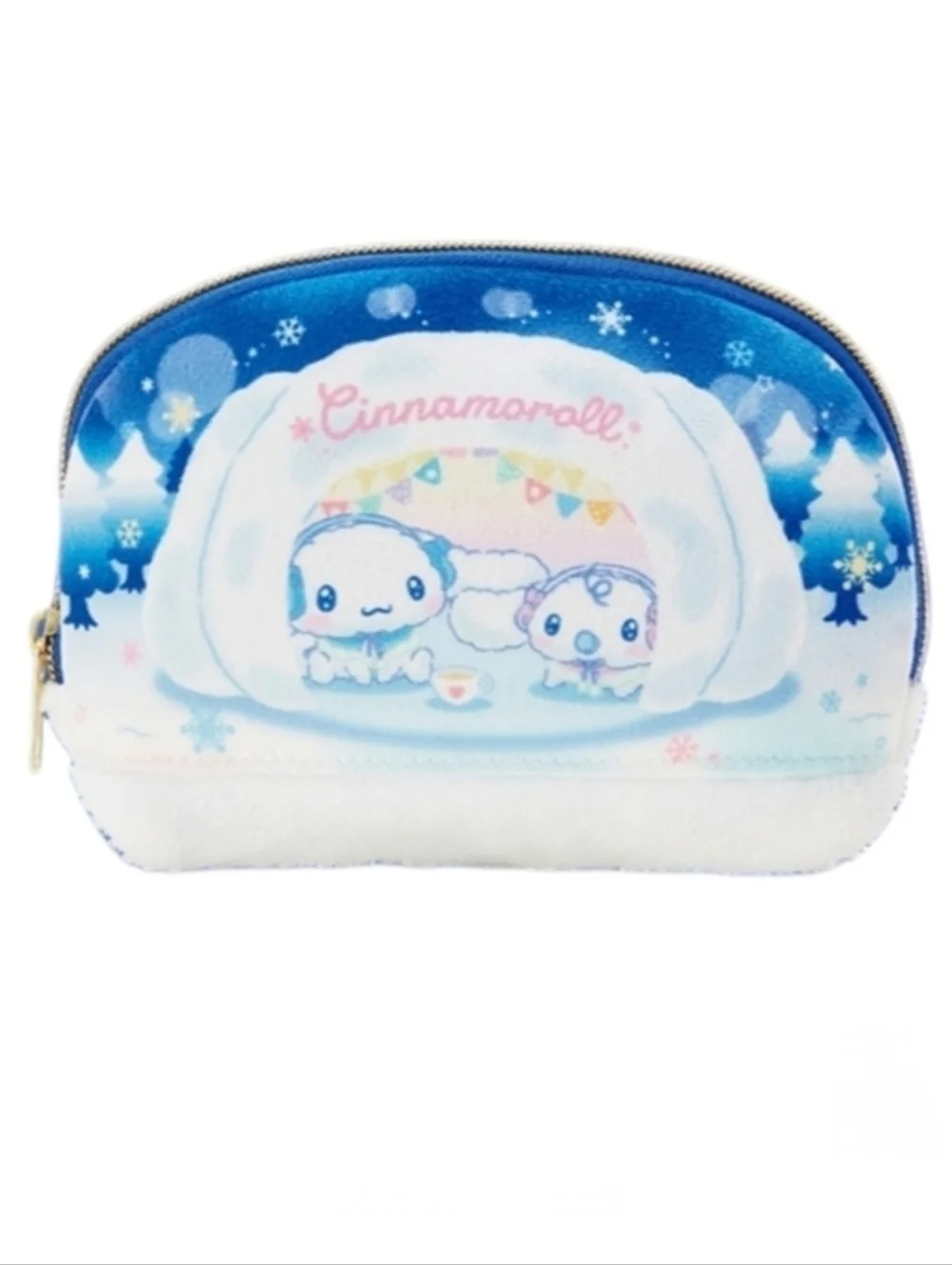 Sanrio Cinnamoroll and Milk Playing In Snow Cosmetic Pouch